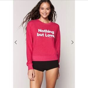 Spiritual Gangster Nothing But Love Savasana Pink Sweatshirt Small